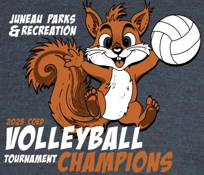 2025 Parks and Rec Volleyball Tournament Champions Design