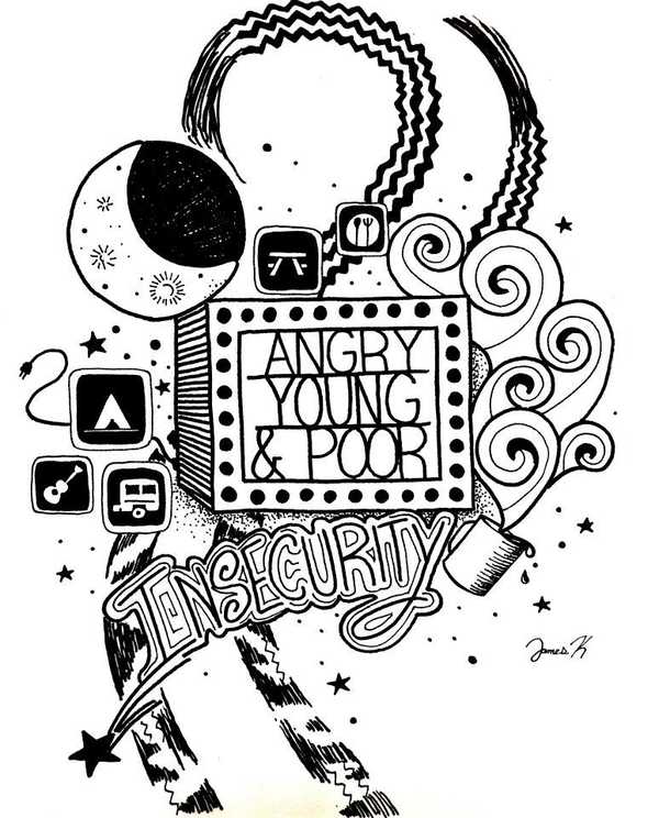 2010 Angry Young and Poor "Insecurity" T-shirt Design